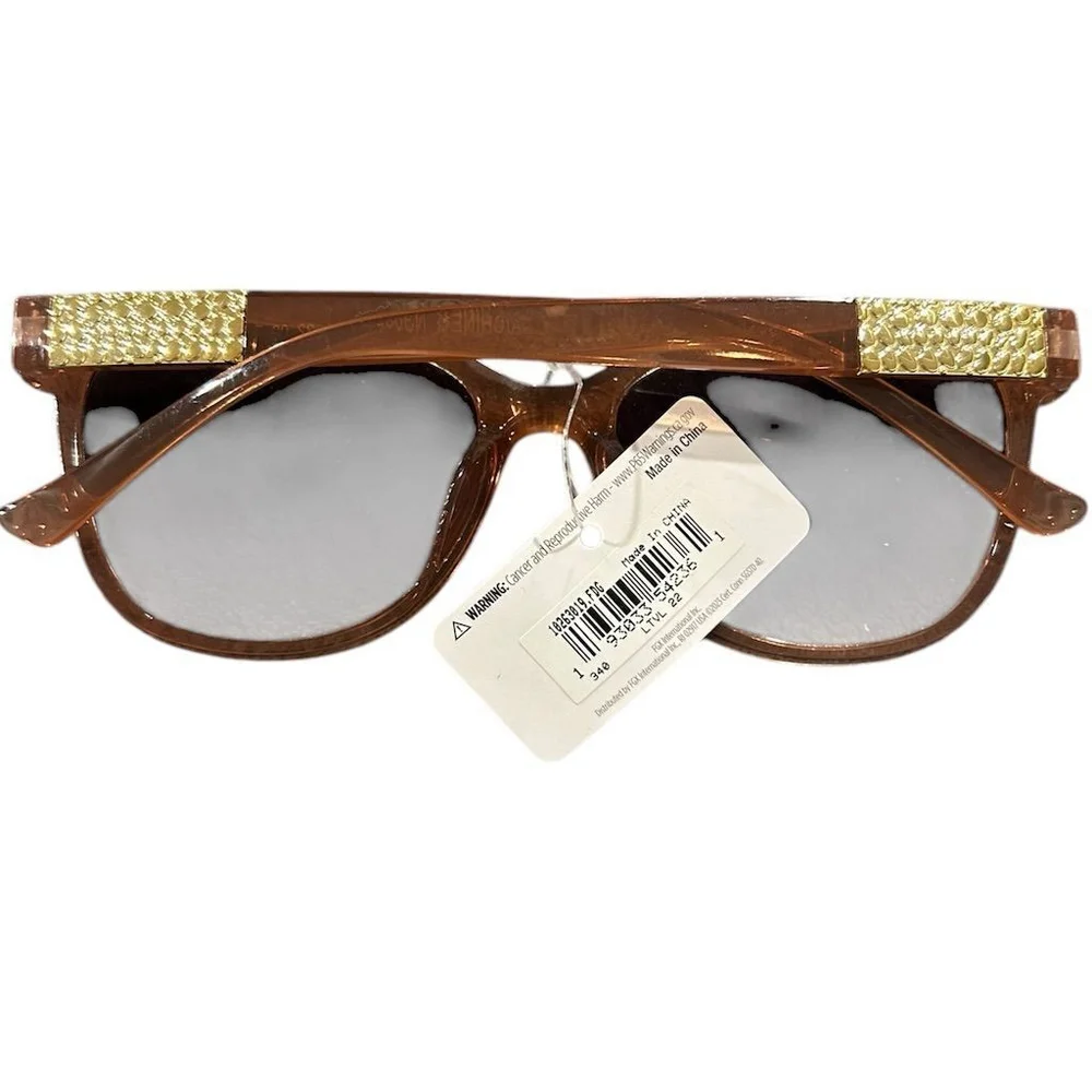 Trend Sunglasses Women's Round Pink Gold Accents UV400